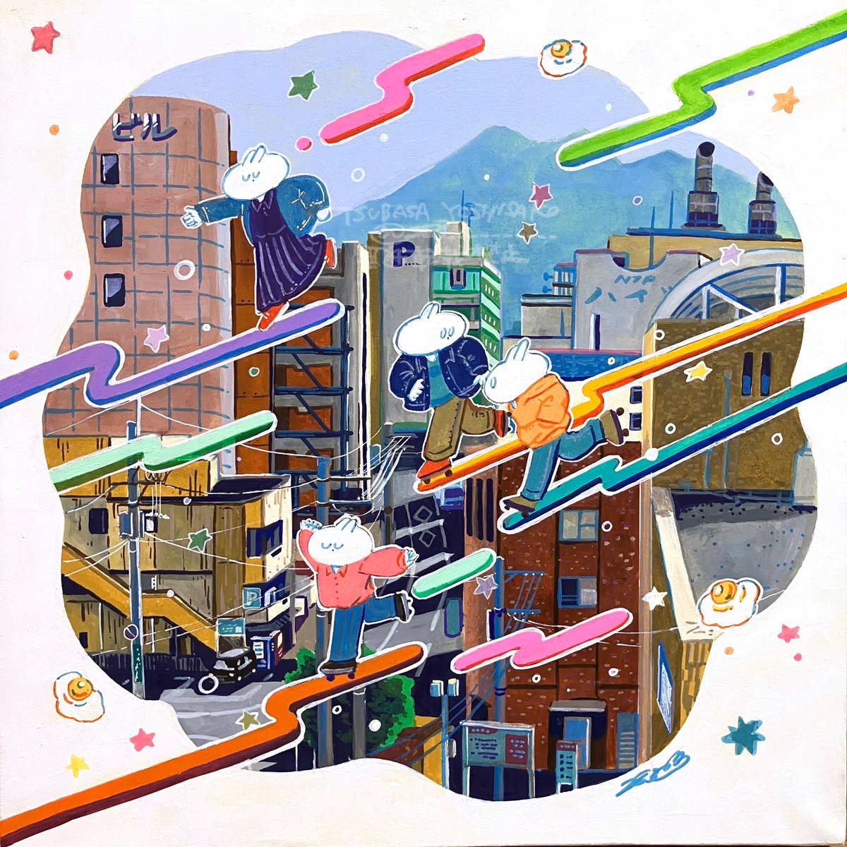 「灰の降る街 2.5 (上から見た山下町)」|ヨシサコツバサ(お仕事募集中)のイラスト