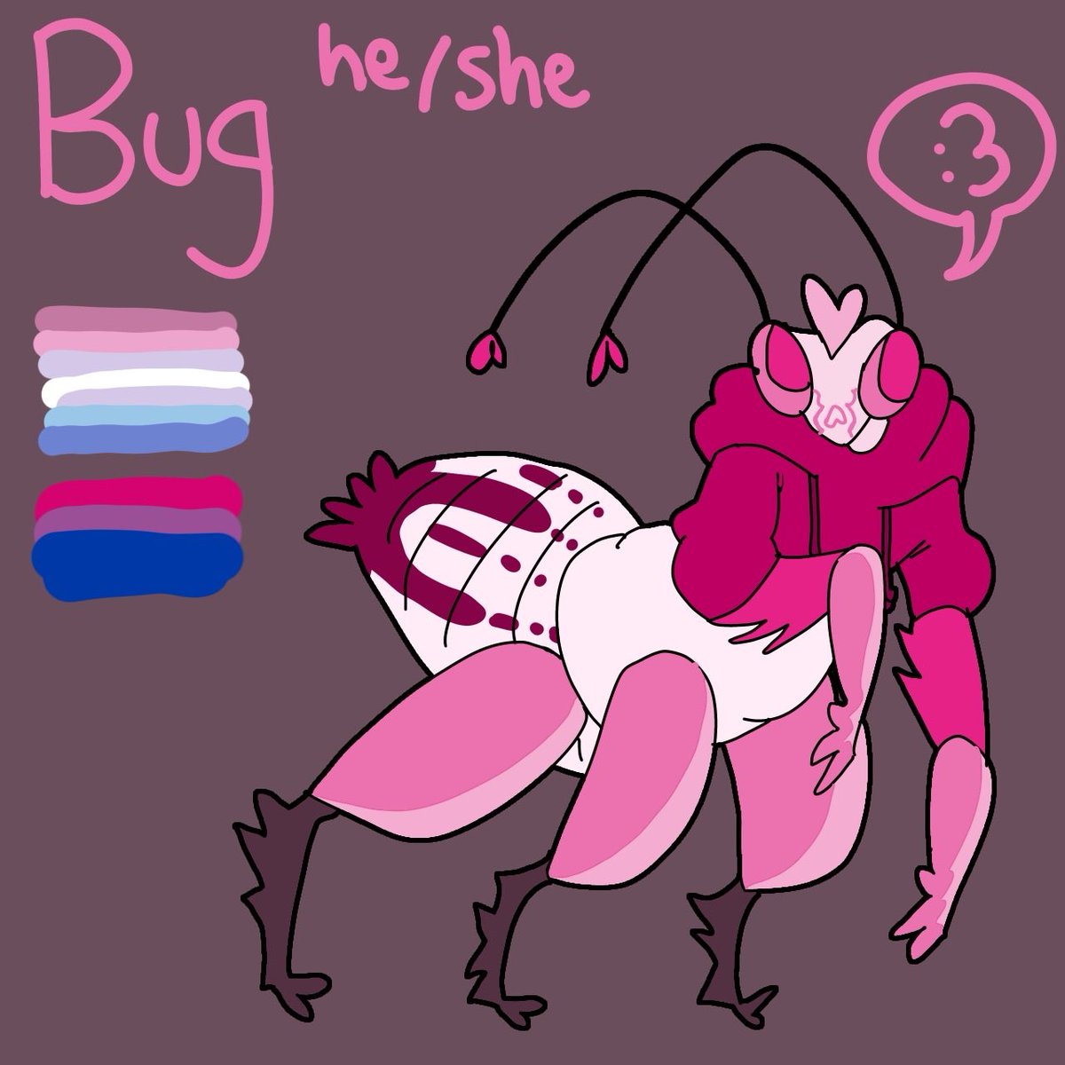 draws_bug98965's tweet photo. My persona but he’s a badass fucking bug

Feel free to make fanart of her :3
#BugDraws https://t.co/KxPP2559Qa