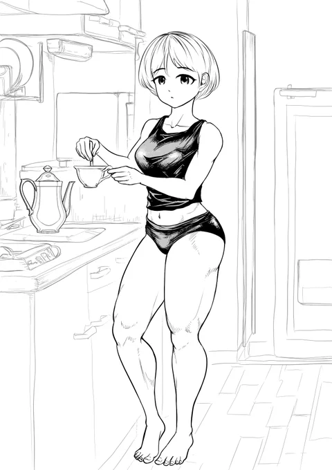 らくがき 
#筋肉娘 
