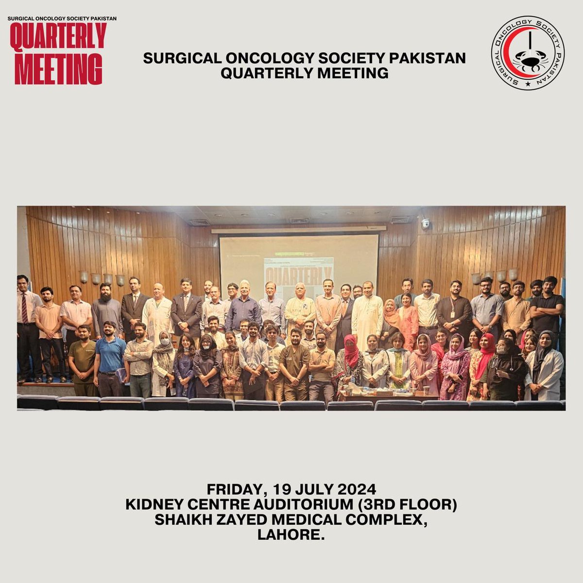 Quarterly Meeting SOSPK - 19 July 2024, Friday. Excellent presentations and keynote talks!
#surgicaloncology 
#surgicaltraining 🇵🇰
#excellenceinsurgery 
<a href="/SOS_Pk/">Surgical Oncology Society Pakistan. SOSPK</a> <a href="/YSAC_PK/">Young Surgeons Advisory Committee (YSAC)</a> <a href="/gssoszh/">General Surgery & Surgical Oncology SZH</a> <a href="/PkSurgeons/">WomenSurgeonsPK</a> <a href="/EYSAC1/">EYSAC</a> <a href="/ESSOnews/">European Society of Surgical Oncology (ESSO)</a> <a href="/CheemaMArshad/">M. Arshad Cheema</a> <a href="/afzalmf/">Farooq Afzal</a> <a href="/RazaSayyed12/">Raza Sayyed</a> <a href="/RabiaIkram/">Rabia Ikram 🇵🇰 🇵🇸</a> <a href="/mzaeemkhalid/">Muhammad Zaeem Khalid</a>