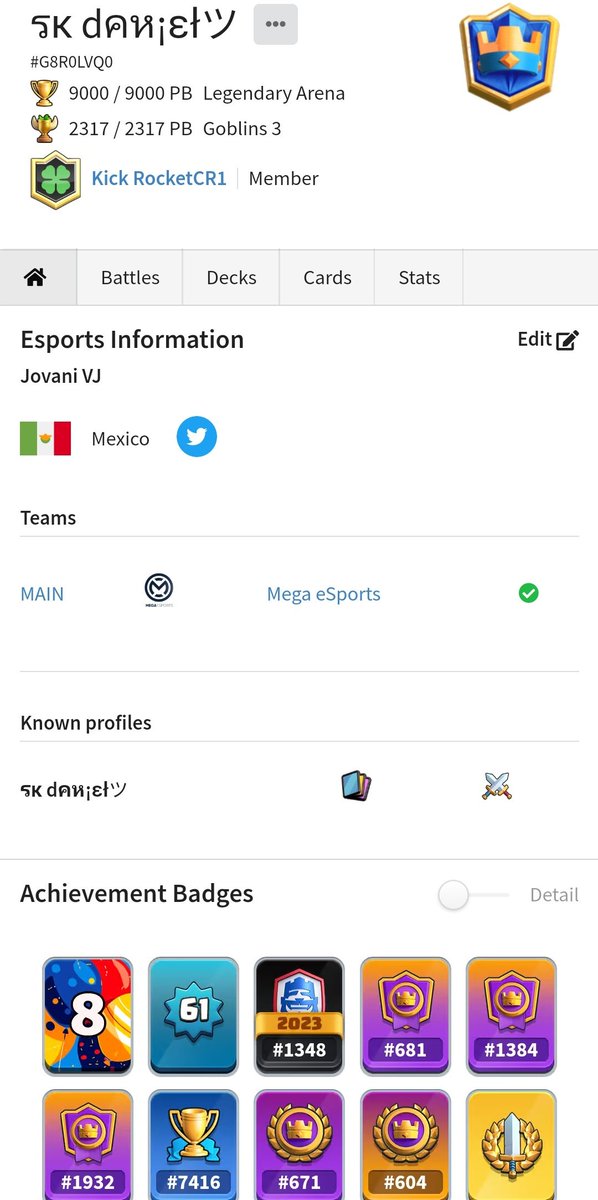 F/A como jugador 
Se agradece 🔄 y ❤️

#ClashRoyale