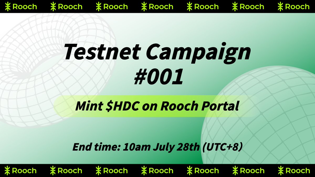 Join our first testnet campaign — mint $HDC (BTC Holder Coin)！This experimental coin is backed by Rooch's self-staking mining mechanism. All the participants who give us valuable feedback will gain the Seed role, which is linked to our future activities and airdrops! 

To get