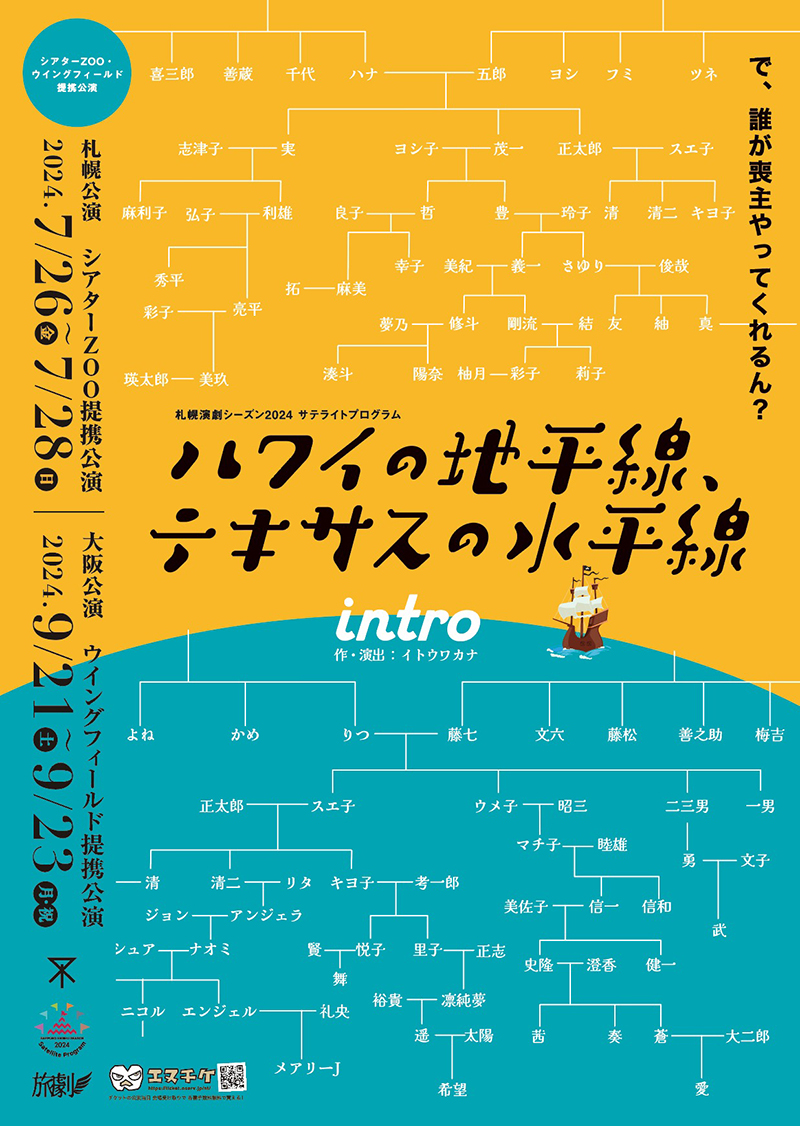 -Works Record-

札幌が誇る実力派劇団 introの (<a href="/intro_sapporo/">intro</a>) 復活公演ということで、久しぶりにお芝居のフライヤーのデザインをしました。
いよいよ今週末から！見に行きます。

#ハワテキ
#グラフィックデザイン　#デザイン
#フライヤー
