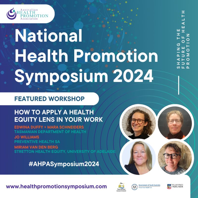 MiriamDVDBerg's tweet photo. Hope to see some of you at our workshop in October in Canberra #healthequity @rtfg_Australia 2024 National Health Promotion Symposium will be held on Ngunnawal Country in Canberra over Wednesday 9th – Thursday 10th October 2024 https://t.co/7iO15sXfAg