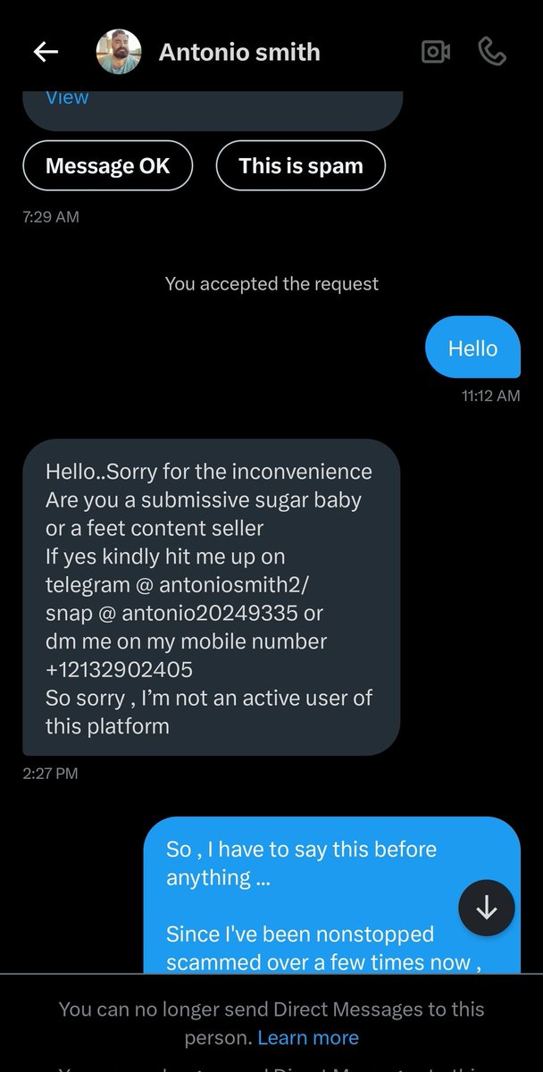 The_Goddess_Ny's tweet photo. 𓍯𓂃 Another #scammer 
            has no shame. ⛔️

#scamdaddies #ScamAlert #paypalscam #fakesugardaddy #SugarBabyTwitter #SugarBabies #sugardaddyscam #sugardaddies #fraud 

@SmithAnton14112 - Blocked me when I asked them to verify themselves.  🤣👊🏻 https://t.co/WYZWee7l0H