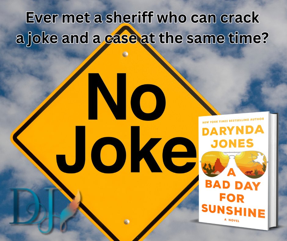 Darynda's tweet photo. Ever met a sheriff who can crack a joke and a case at the same time? Meet Sunshine Vicram. The #SunshineVicram series is a must-read! @Darynda https://t.co/YZVfgSu8tB https://t.co/6yxlFuL5cf