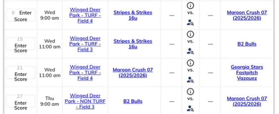 Here is my <a href="/marooncrush07/">MaroonCrush07 (25/26)</a> schedule for this weekend!! I would love it if you could come watch!! We will be at the USA softball nationals in Johnson City. <a href="/JMUSoftball/">JMU Softball</a> 
<a href="/ecu__softball/">East Carolina Softball</a> <a href="/MasonSoftball/">George Mason Softball</a> <a href="/RoanokeSoftball/">RoanokeSoftball</a> <a href="/LibertySB/">Liberty Softball</a> <a href="/LongwoodSB/">Longwood Softball</a>