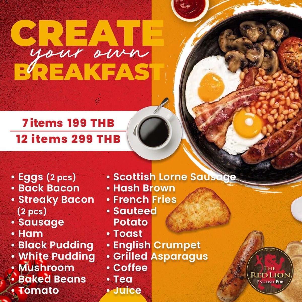 redlionbk's tweet photo. 🍳 Create Your Own Breakfast at The Red Lion! Customize your morning feast just the way you like it! 🌞 #BreakfastYourWay #RedLionDelights https://t.co/60Dp61NUlj