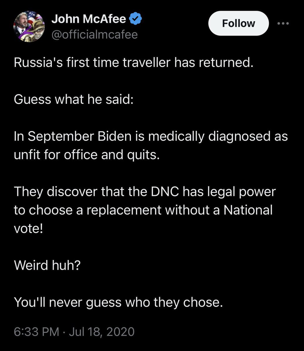 RealFletch17's tweet image. Just two months early but still 
Pretty spot on 
#McAfee