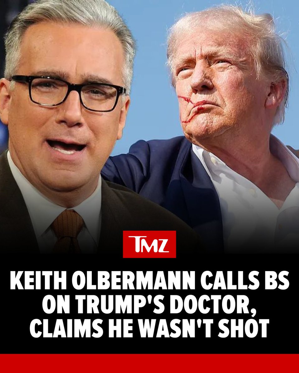 TMZ's tweet photo. There's growing skepticism #DonaldTrump was hit by a bullet, and the latest to join the chorus is former ESPN host #KeithOlbermann.

Read more: https://t.co/8XQx7GbCjO https://t.co/L9Th7Rf2uY
