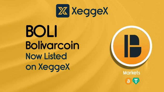 <a href="/CryptoSabri/">Sa₿rina</a> #Bolicoin $BOLI has been listed on <a href="/xeggex/">XeggeX</a> exchange in the following markets: BOLI/BTC BOLI/USDT #blockchain #bolivarcoin #bitcoin #eth  --> goo.su/lMvK