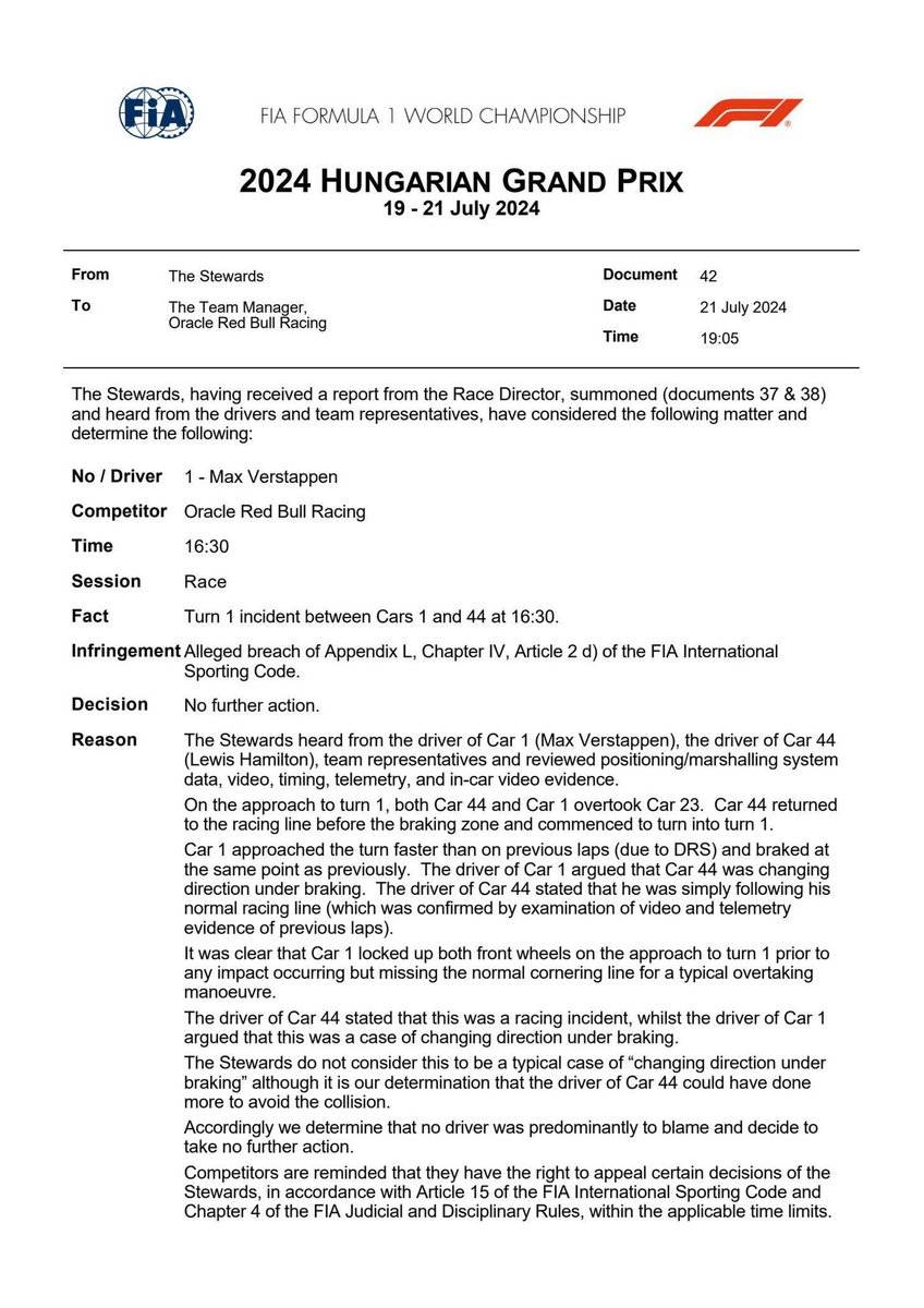 It may be time to have the Stewards or the lead Steward made available to the media to explain/defend their decisions. 

This is embarrassing.  #F1