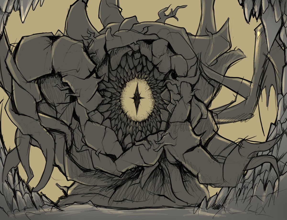 Last night, I had a dream about a FromSoft boss. I drew what I could remember creature looking like.