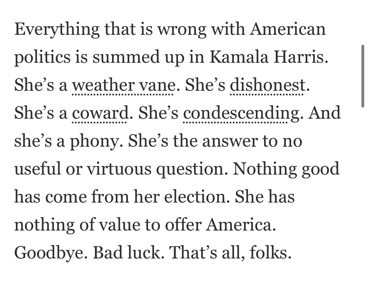 AGHamilton29's tweet image. Oh man.

Was just reminded of this scathing post from @charlescwcooke after Harris dropped out of the primary..

nationalreview.com/corner/good-ri…