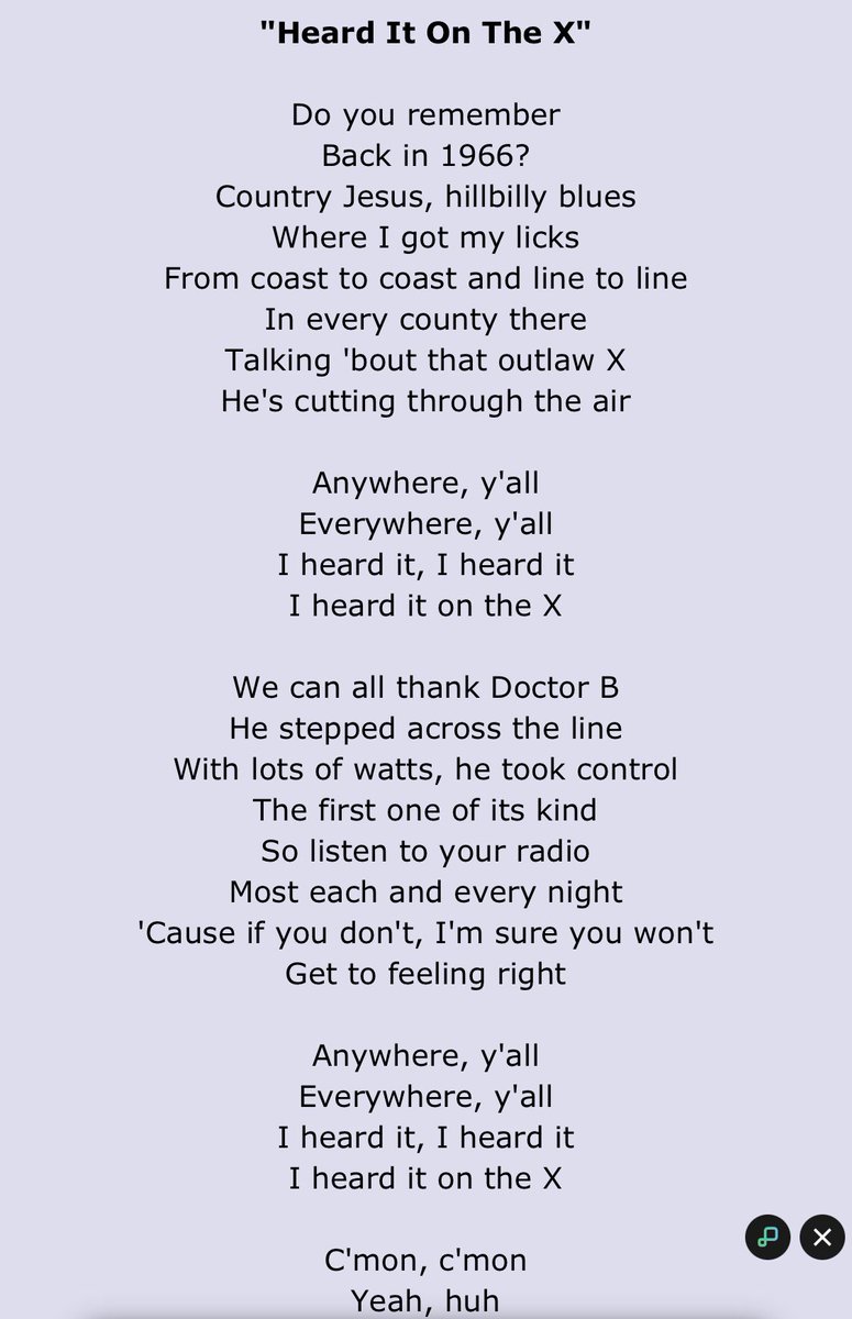 TomSteger527193's tweet photo. #doctorB,@elonmusk ,@ZZTop ,#hearditontheX, 
Hey Elon aka DoctorB, looks like ZZTOP we’re prophets!
Listen and especially- read the lyrics…
lookup ZZTOP heard it on the X! https://t.co/kSraiJ4Y0v