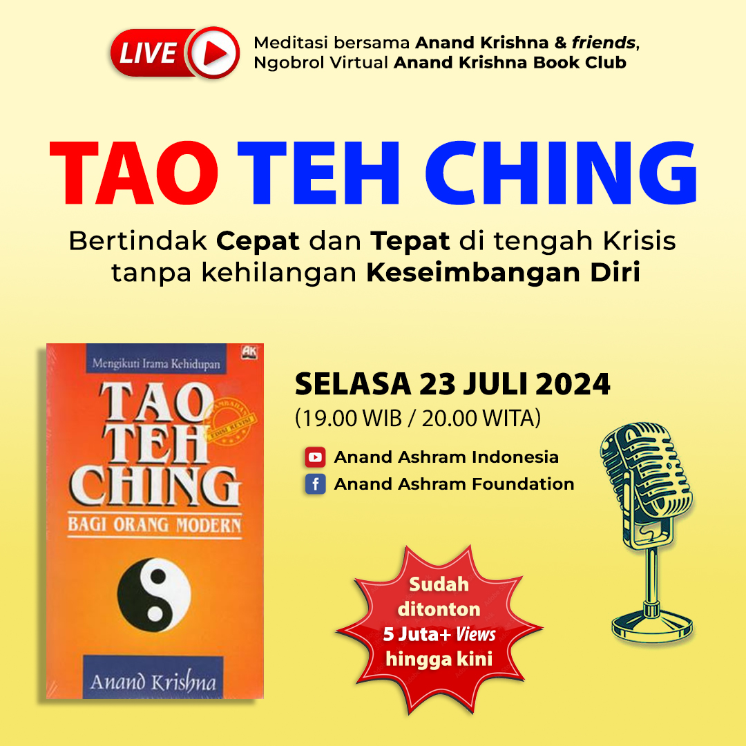 AnandAshram's tweet photo. Bertindak #Cepat #Tepat di tengah #Krisis dengan #TaoTehChing #LaoTze
Yuk #NgobrolVirtual #AnandKrishnaBookClub
#Youtube π https://t.co/zmdUI1ekEK
#KeseimbanganDiri #YinYang #BukuBagus #PengetahuanSejati #TransformasiDiri #AnandKrishna #BukuAnandKrishna #BukuBermutu https://t.co/BWDLTCDX3Y
