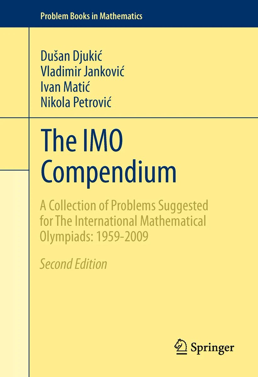 Riazi_Cafe_en's tweet image. Few days ago IMO (International Mathematical Olympiad) took place in the UK.

If you are interested, you can find a collection of problems from 1959 to 2009 with solutions in &quot;The IMO Compendium&quot;

link.springer.com/book/10.1007/9…