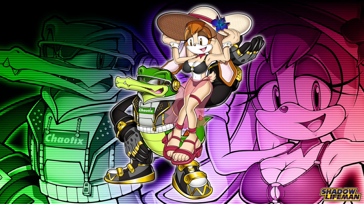 And as a bonus: Vector the Crocodile and Vanilla the Rabbit - Sonic the  Hedgehog, image size:1200x675
