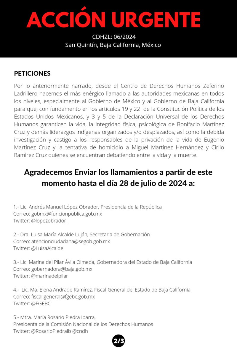Centro de Derechos Humanos Zeferino Ladrillero AC tweet media
