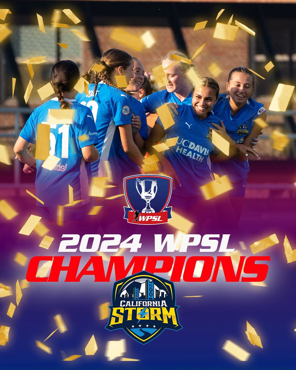 WPSL's tweet image. 🏆🏆🏆🏆🏆

Say it with us @CalStormSoccer 

5x 𝗪𝗣𝗦𝗟 𝗖𝗵𝗮𝗺𝗽𝗶𝗼𝗻𝘀

📸 Landry Bledsoe