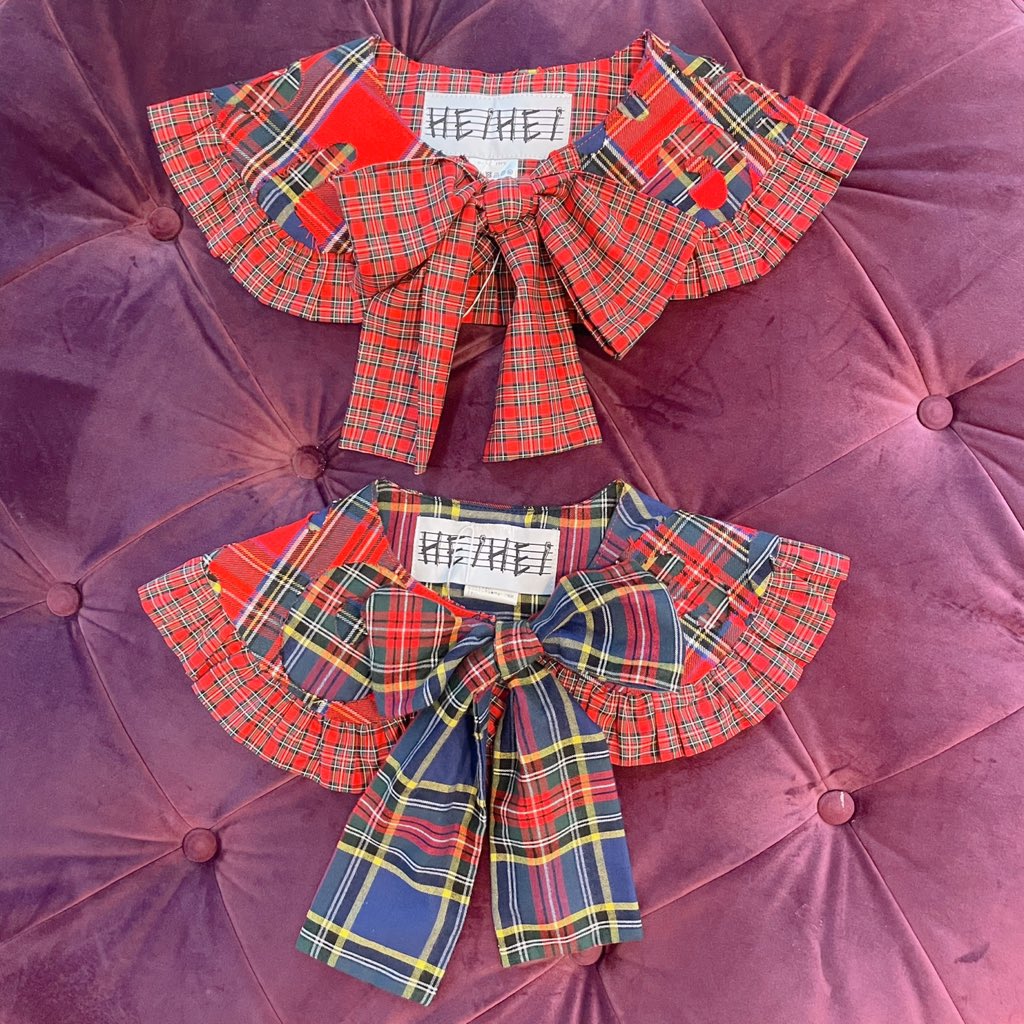 heihei セットハートチェックつけ襟ハートチェックベレー帽