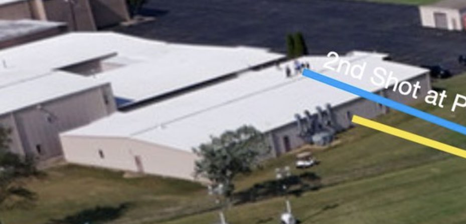 farfromf's tweet photo. @I_Am_JohnCullen I always assumed the pic was from the spot he was shot , in which there should be no grass, only roof. The shortest distance to take the body off the roof based on where he was shot would be the big ladder near front entrance. There in no grass in parking lot. https://t.co/KpKiFFMBDG