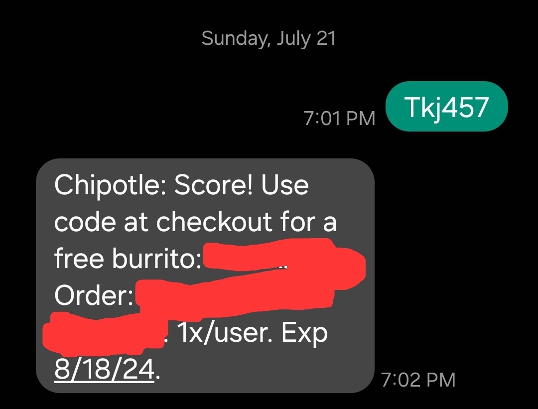 AyItsFonzy's tweet photo. Ay, I got a free burrito! https://t.co/cCu1UnMlsB