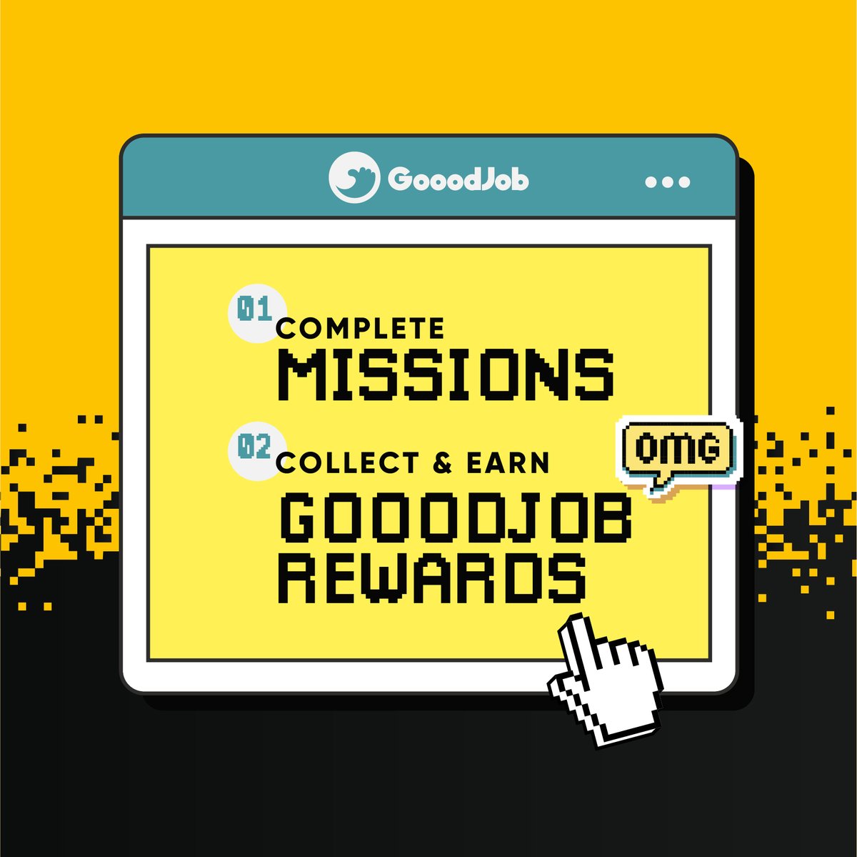 Gooodjob_io's tweet photo. Our mission is simple: complete tasks, earn rewards, and grow the Web3 ecosystem. Are you ready? 🌟💪 #GooodJob #Web3 #Crypto #Rewards https://t.co/vYTbrr0nIh