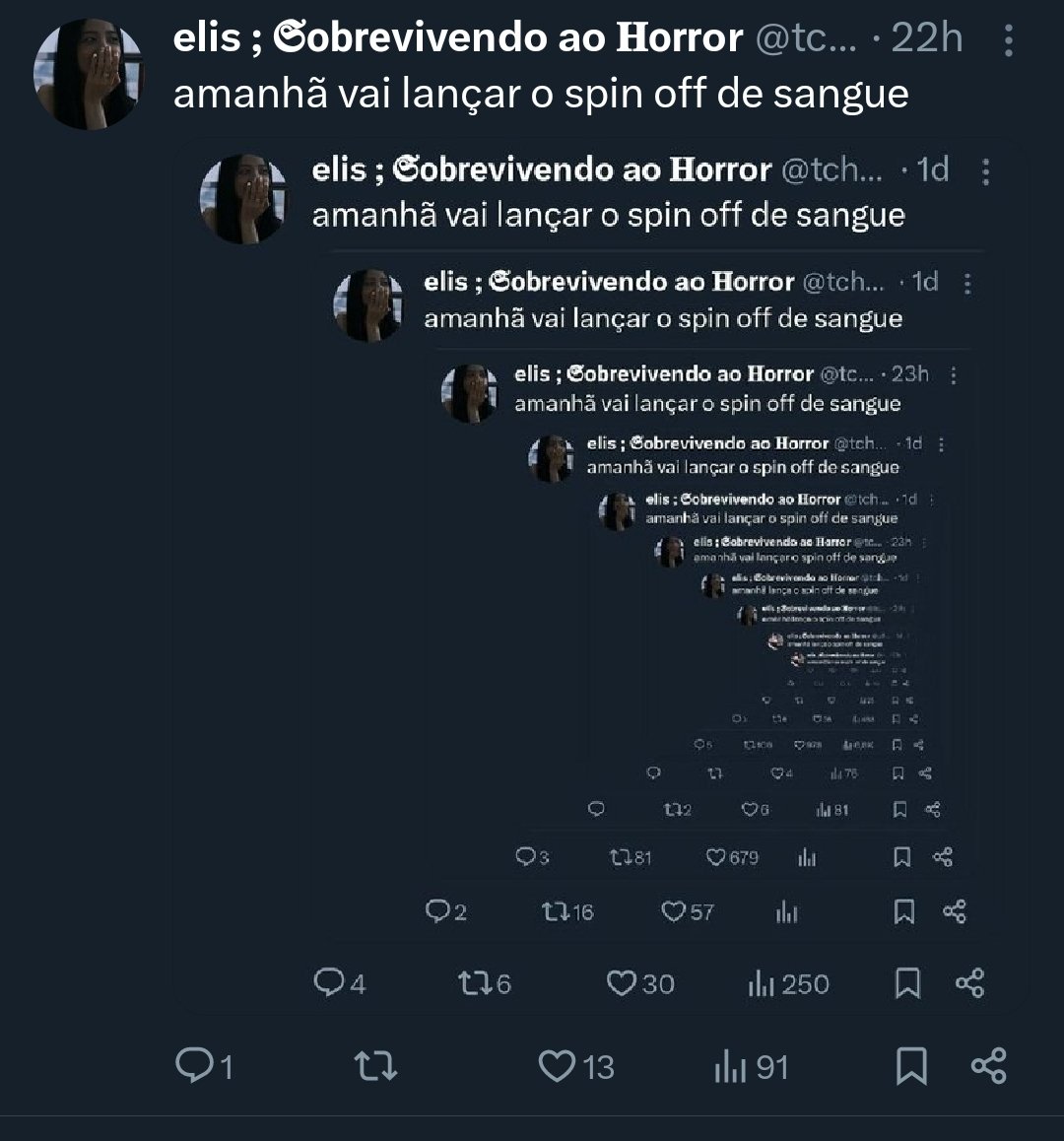 tchauelis's tweet image. amanhã vai lançar o spin off de sangue