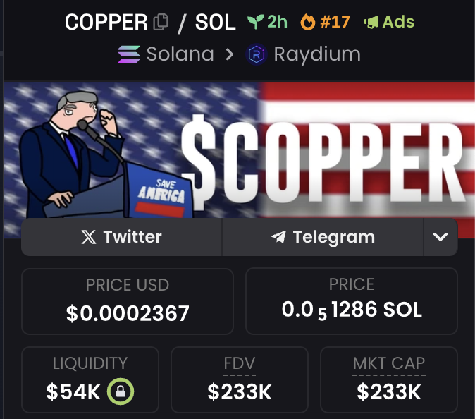 Ruy $COPPER does not dissapoint

Up over 2x in 13m 📈