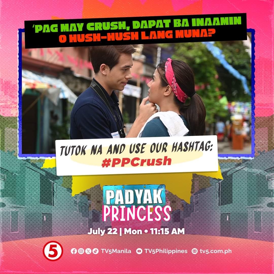 APTEnt_ph's tweet photo. May namumuong spark na nga ba si Princess at kanino kaya siya nagkakaroon ng crush?! 👀
Tumutok na't kiligin sa #PadyakPrincessTV5 at gamitin ang official hashtag na #PPCrush sa inyong comments, MAMAYANG 11:15 AM, LIVE sa TV5 Channel and TV5 Philippines YouTube Channel! https://t.co/f5HjNAssOn