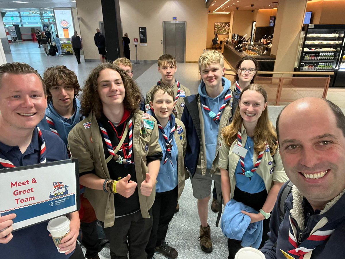 stubennett04's tweet photo. An early start but a brilliant morning at Newcastle Airport supporting our fantastic @UKContingent patrols heading to #Roverway2024! It's going to be an amazing adventure, can't wait to see and hear about all it! π³π΄ #northoftheordinary https://t.co/xUn8wFweLL