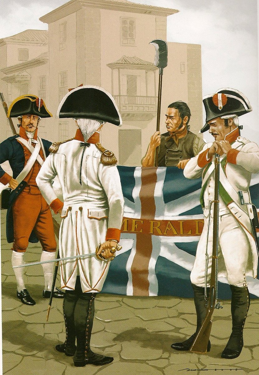 Guille_Nicieza's tweet image. Tal día como hoy, 22 de julio de 1797, la escuadra de invasión del contralmirante Horatio Nelson se presentaba en Santa Cruz de Tenerife para conquistar la isla. Las tropas regulares y milicianos de Antonio Gutiérrez de Otero les provocaron una humillante derrota.