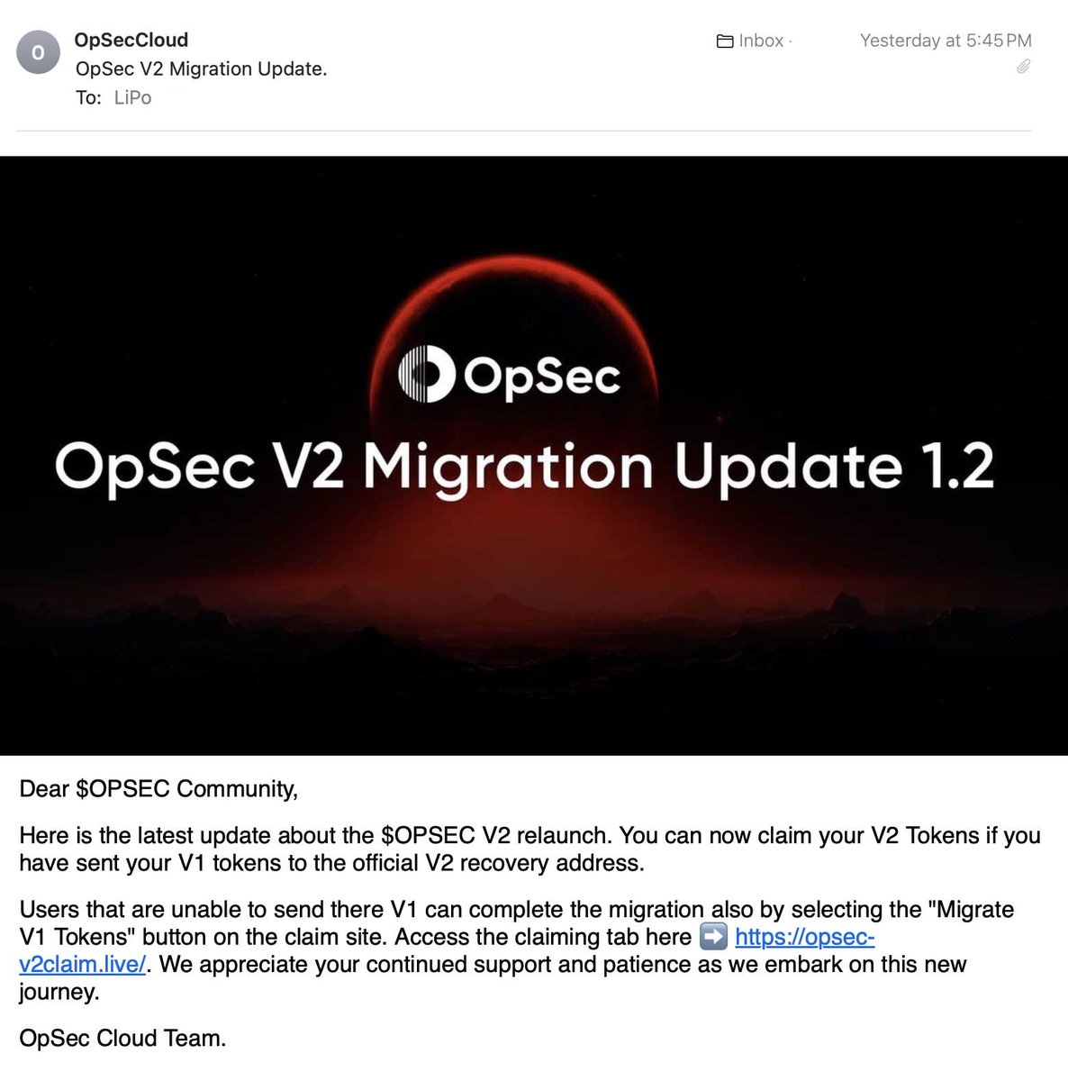 LiPoChing's tweet image. $opsec, #opsec Anyone know if this is legit or a scam?