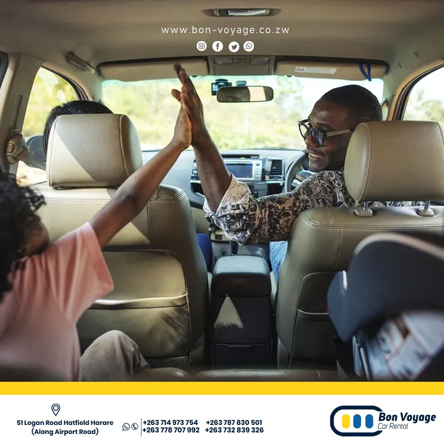 We have you covered on car rental services in Zimbabwe. Contact our customer service desk. 
bon-voyage.co.zw