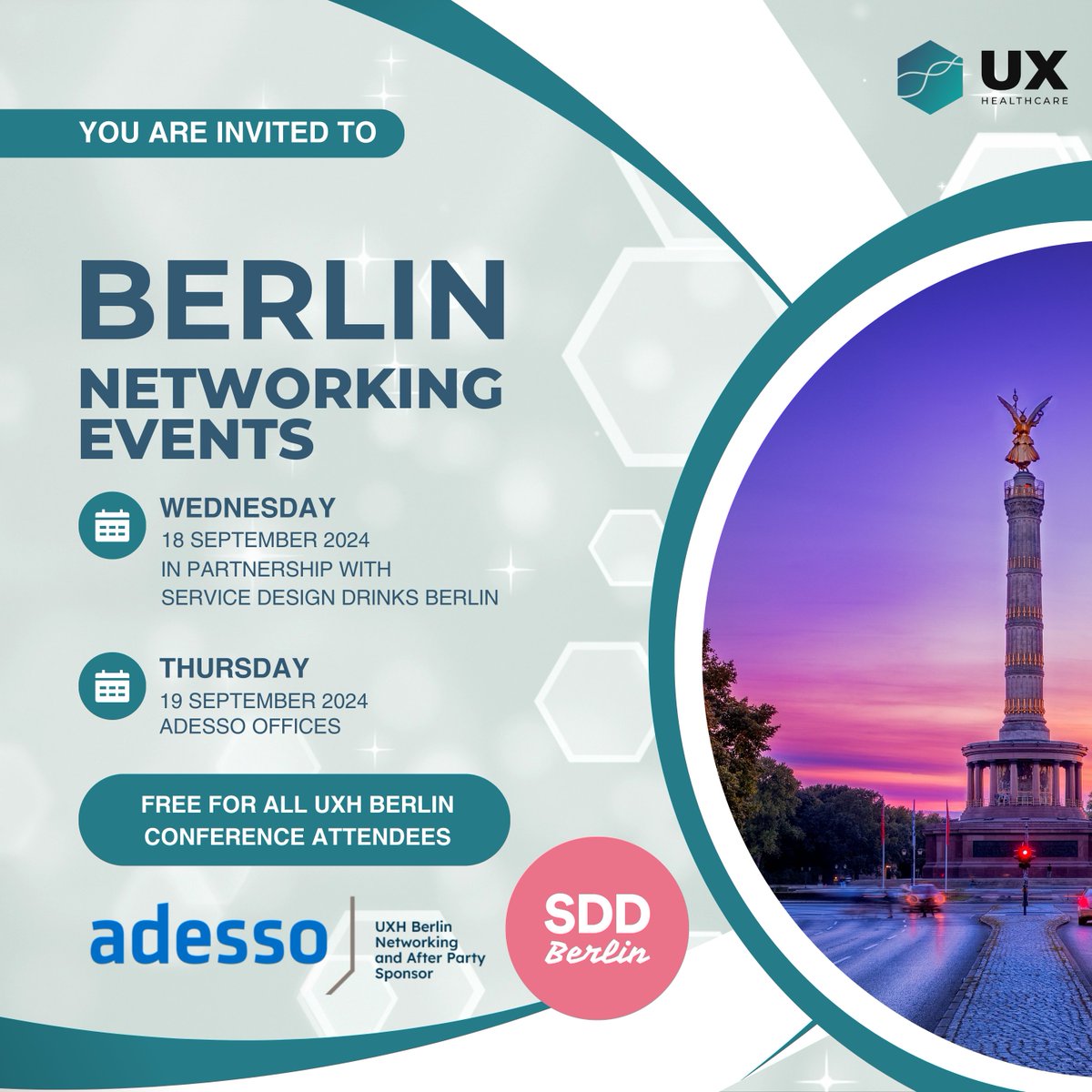 🎉 Get pumped for UXH Berlin! Your ticket also includes an unforgettable experience:

🔥 Dive into a fireside chat and exclusive workshop evening (only 50 spots!) on Sept 18th, in partnership with Service Design Drinks Berlin / <a href="/SDDBerlin/">Service Design Drinks Berlin</a> . 

🌟 After a day bursting with insights