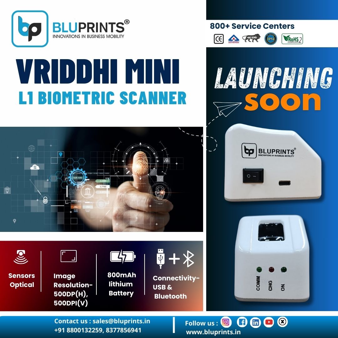 BluprintsSocial's tweet photo. Introducing the Vriddhi Mini L1 Biometric Scanner. Compact yet powerful. Launching soon!

https://t.co/yG055n7rVG

#Bluprints #Biometrics #TechRevolution #vriddhimini #biometricscanner #scanner #launchingsoon https://t.co/JEMlzr7HlJ