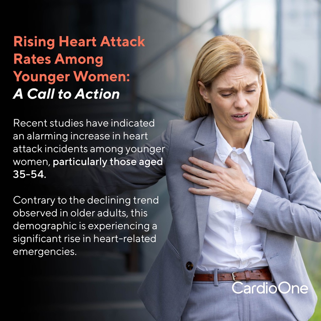 Cardio_One's tweet image. Research shows rising heart attack risk among younger women. Key factors: higher blood pressure, cholesterol, and smoking. Recognize subtle signs like fatigue, nausea, and jaw pain. Regular exercise, balanced nutrition, and stress management can help. #HeartHealthAwareness