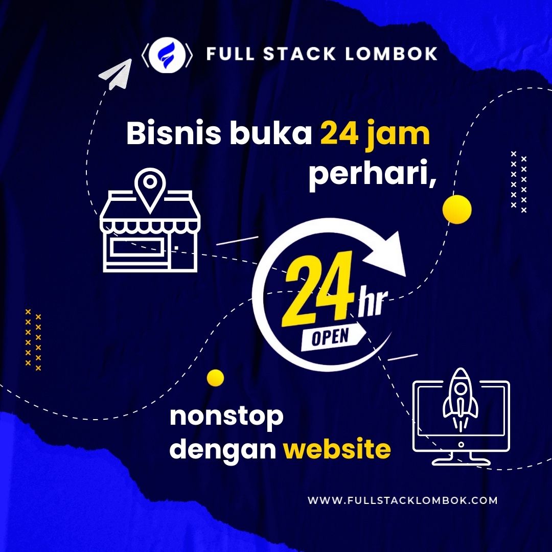 fullstacklomb0k's tweet image. Dengan website, bisnis Anda bisa beroperasi 24/7. Pelanggan dapat berbelanja, mencari informasi, atau menghubungi Anda kapan saja, meningkatkan penjualan dan kepuasan pelanggan.

 #OnlinePresence #ECommerceWebsite #DigitalStore #CustomerConvenience #BusinessFlexibility