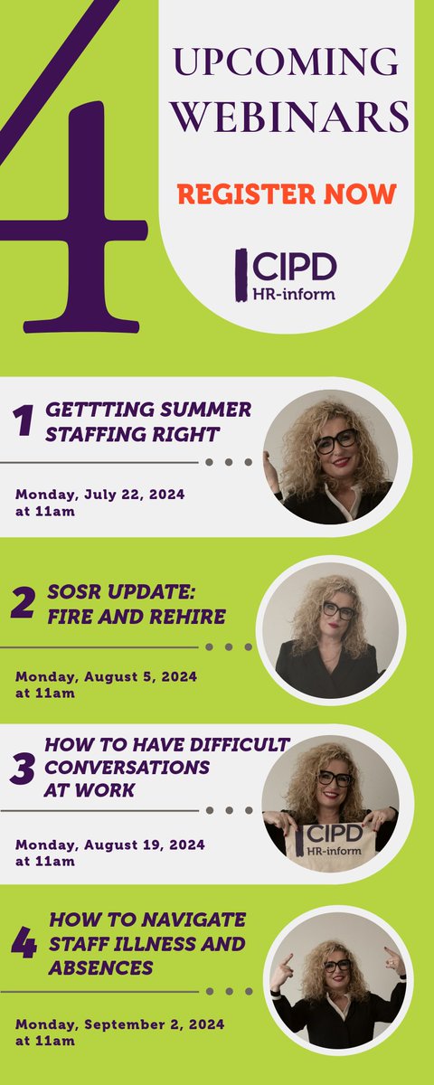 ✍️Stay up to date with the new changes in HR, whilst protecting your business from any risks or claims ! Register for our FREE upcoming webinars here: croneri.co.uk/events