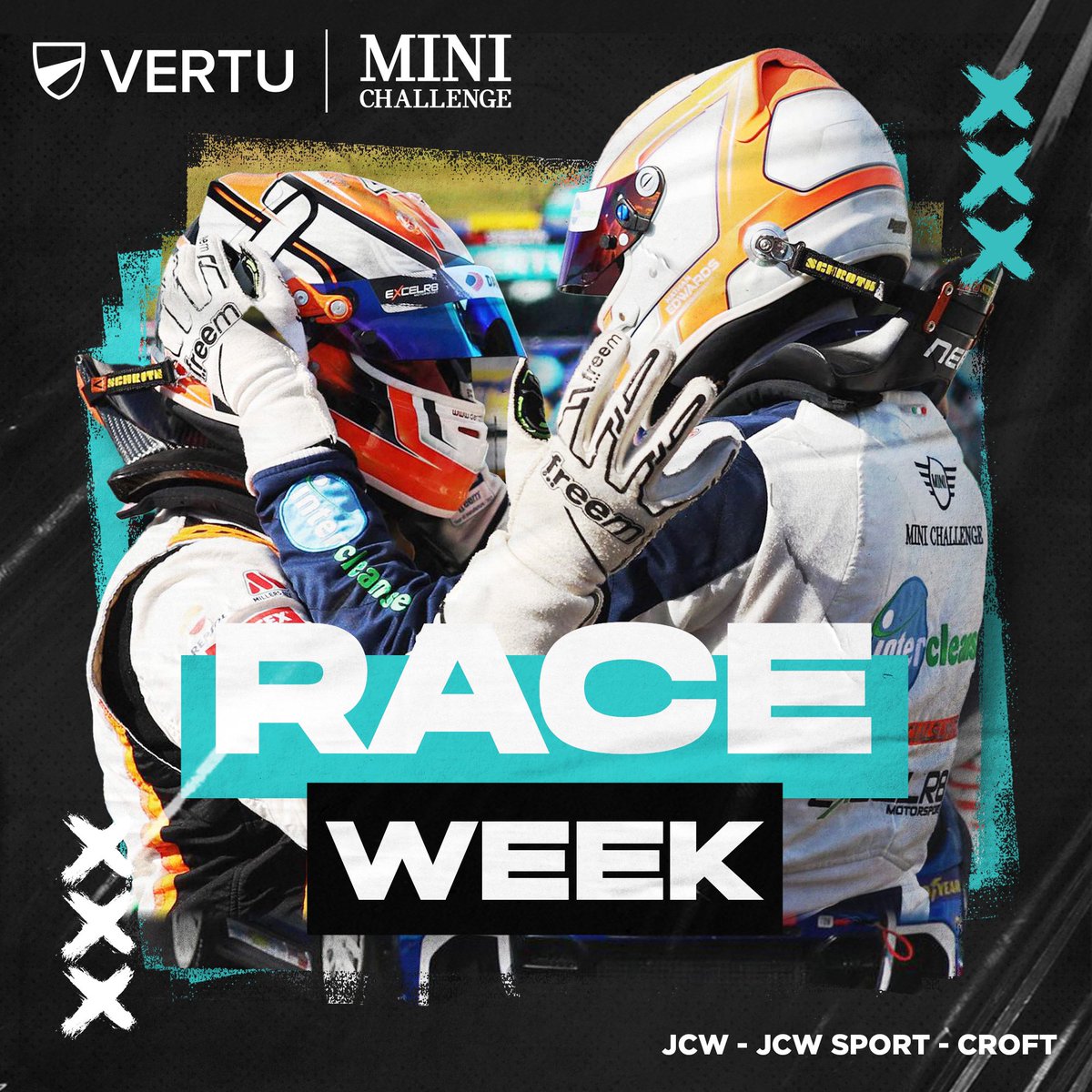 The Vertu MINI CHALLENGE (@minichallengeuk) on Twitter photo IT'S RACE WEEK! 🏁🏆
The wait is finally over and Croft Circuit takes center stage for rounds 12 and 13 of the JCW and JCW Sport Championship.
<a href="/VertuMotors/">Vertu</a> <a href="/MillersOilsLtd/">Millers Oils</a> <a href="/Repsol/">repsol</a> <a href="/ScorpionExhaust/">Scorpion Exhausts</a> <a href="/MintexBrakesUK/">Mintex UK & Ireland</a> IT'S RACE WEEK! 🏁🏆
The wait is finally over and Croft Circuit takes center stage for rounds 12 and 13 of the JCW and JCW Sport Championship.
<a href="/VertuMotors/">Vertu</a> <a href="/MillersOilsLtd/">Millers Oils</a> <a href="/Repsol/">repsol</a> <a href="/ScorpionExhaust/">Scorpion Exhausts</a> <a href="/MintexBrakesUK/">Mintex UK & Ireland</a>