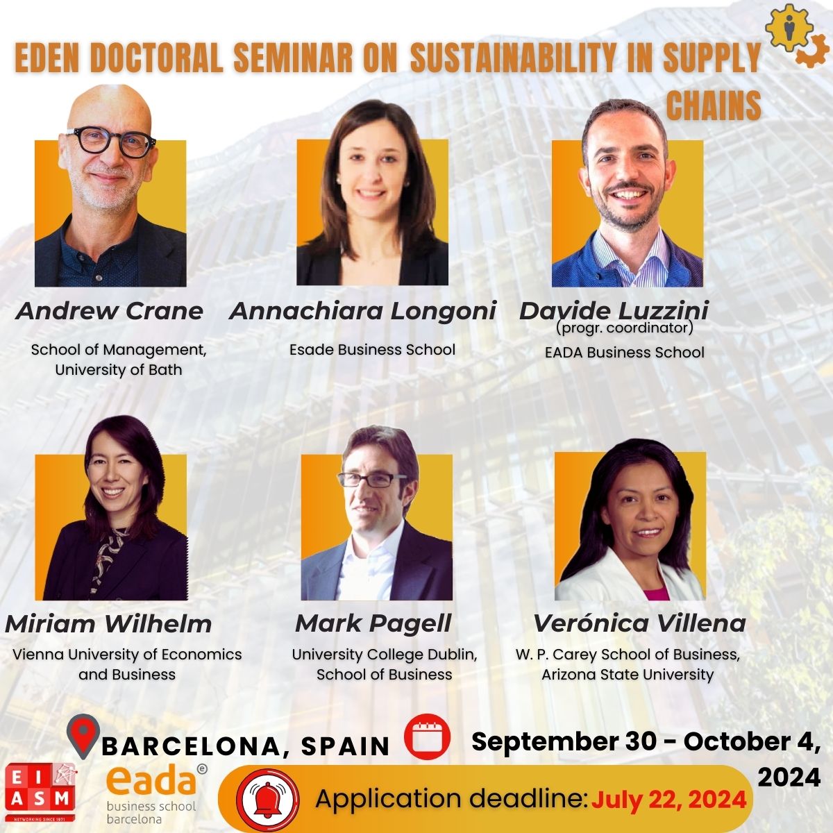 European Institute for Advanced Studies in Mgt (@eiasm_org) on Twitter photo Don't miss the chance! Today, July 22nd - the last day to apply for the EDEN Doctoral Seminar on Sustainability in Supply Chains.
Seminar run in Barcelona <a href="/EADABusiness/">EADA Business School</a> by an international group of faculty.
eiasm.org/frontoffice/ed… #EIASM #PhDseminar Don't miss the chance! Today, July 22nd - the last day to apply for the EDEN Doctoral Seminar on Sustainability in Supply Chains.
Seminar run in Barcelona <a href="/EADABusiness/">EADA Business School</a> by an international group of faculty.
eiasm.org/frontoffice/ed… #EIASM #PhDseminar