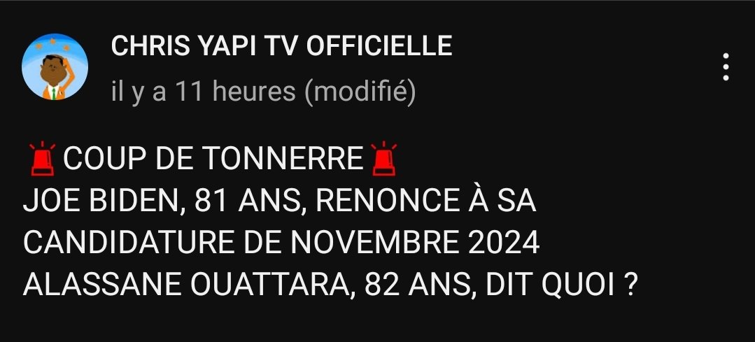 Ouattara dit quoi ? Taguez le.

CHRIS YAPI NE MENT PAS !