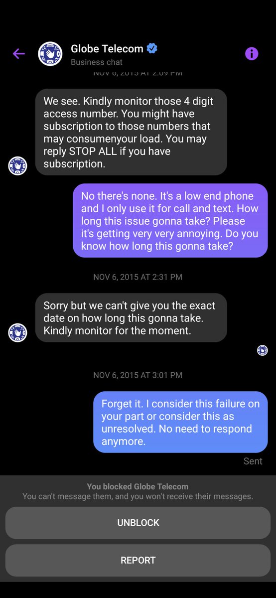 JerryPublic's tweet photo. Almost 9 years ago (see below) I decided to block @enjoyGLOBE @talk2GLOBE1 make no mistake I'm still a subscriber but only because it's the only thing as available in our province at that time. I'm still not happy but I have no choice.

2/10 Customer service. https://t.co/uFGhUOGVL0