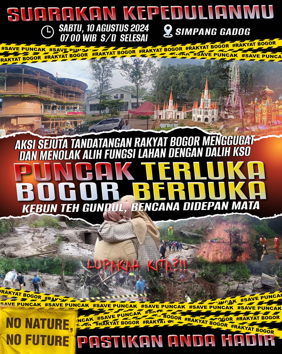 ddr007's tweet photo. Ayo Warga Bogor suarakan ketidak adilan yang tengah terjadi dipuncak.....!

@jokowi  @prabowo  @ridwankamil  @DediMulyadi71  @AgusYudhoyono  @Dr_Moeldoko  @GreenpeaceID @walhinasional  @erickthohir  @mohmahfudmd @SitiNurbayaLHK https://t.co/cEtjAwytVs
