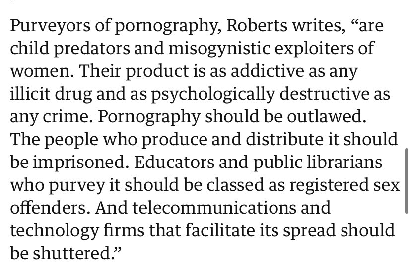 Just an FYI if you’re not up on Project 2025 - they would almost certainly consider what most of us write on AO3 to be “pornography” and here’s their plan for us 

theguardian.com/world/2023/sep…