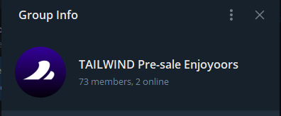 TG for presale enjoyooors, come thru!

t.me/TailwindZone