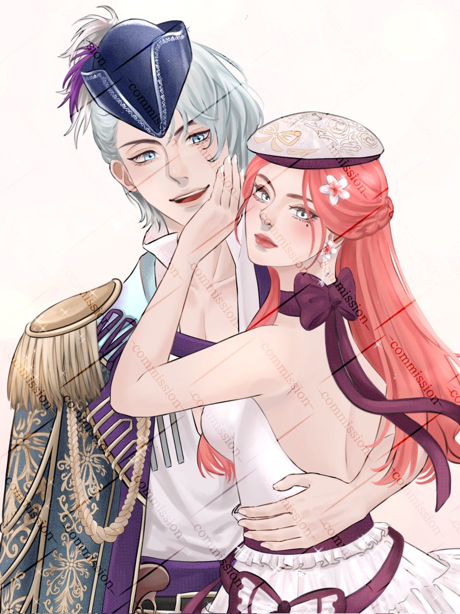 fumyrain's tweet photo. @CmsnArtist_Id hai nder! ini sample commis akuu (belum bikin comsheet bulan ini hiks) for couple half-body 360k yaa. more price list bisa liat di [https://t.co/hk1cdxsA3c] https://t.co/JP07BW2GpW