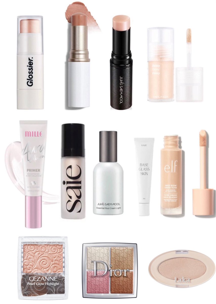 รวมไฮไลท์/เบส งานผิวฉ่ำเล่นแสง ไม่ดูเมือกดูเยิ้ม เลือกมาให้ทั้งแบบซอฟต์ใสกับแบบหน้าเงา glass skin หน้าไม่วาวออกจากบ้านไม่ได้ รีวิวแบบละเอียดในเธรด