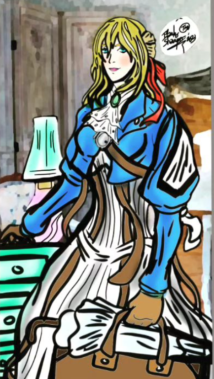 JohnMarkoSunga's tweet photo. Colored and lined version of @koutetsu_imouto art layout as Violet Evergarden.💪💪💪
#anapapates #anadynamic #contentcreator #illulstrator #mixedmedia #dynamicdaw #cosplayer #youtuber #gamergirl #Guitarist #vtuber #mangastyle #mangaka #usagipapetes #illustration #studiomappa https://t.co/Bjue4XmLuG